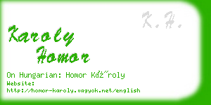 karoly homor business card